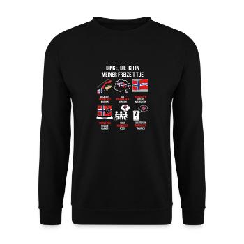Norwegen Spruch | Lustiger Freizeit Spruch Norway - Unisex Pullover - Schwarz - Vorne - Alina (178cm) & Michal (187cm)