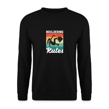 Mountaineers Boulder Rock Boulderer Boulderers Boulder rules - Unisex Sweatshirt - black - Front - Alina (178cm) & Michal (187cm)