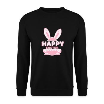 Happy Easter - Unisex Sweatshirt - black - Front - Alina (178cm) & Michal (187cm)