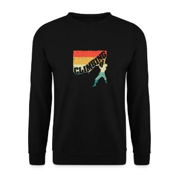 Climbing Fun Bouldering Mountain Lovers Rock - Unisex Sweatshirt - black - Front - Alina (178cm) & Michal (187cm)