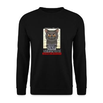 British Shorthair Cat I Cat Lover I Personal - Unisex Pullover - Schwarz - Vorne - Alina (178cm) & Michal (187cm)