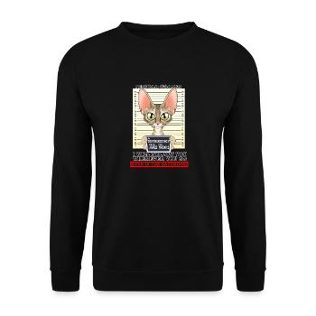 Devon Rex Cat I Cat Lover I Personal Stalker - Unisex Sweatshirt - black - Front - Alina (178cm) & Michal (187cm)