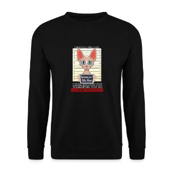 Sphynx Cat I Cat Lover I Personal Stalker - Unisex Pullover - Schwarz - Vorne - Alina (178cm) & Michal (187cm)