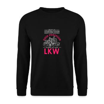 Vergiss Die Kutsche Echte Prinzessin LKW Truckerin - Unisex Pullover - Schwarz - Vorne - Alina (178cm) & Michal (187cm)