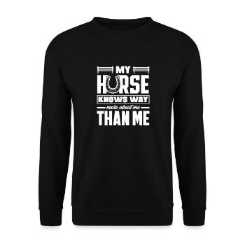 Equestrianism Equestrian Horse Riding My Horse - Unisex Sweatshirt - black - Front - Alina (178cm) & Michal (187cm)