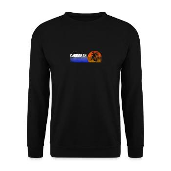 Karibik Urlaub Reise Retro Erholung Relaxen - Unisex Pullover - Schwarz - Vorne - Alina (178cm) & Michal (187cm)