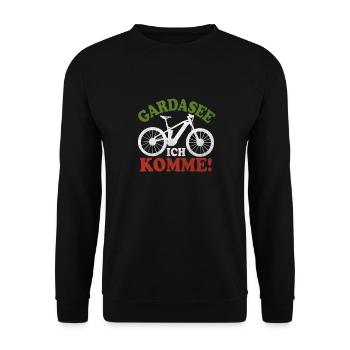 E-bike Gardasee - Unisex Pullover - Schwarz - Vorne - Alina (178cm) & Michal (187cm)
