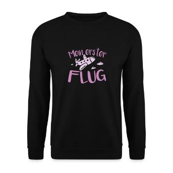 Mein Erster flug mädchen - Unisex Pullover - Schwarz - Vorne - Alina (178cm) & Michal (187cm)
