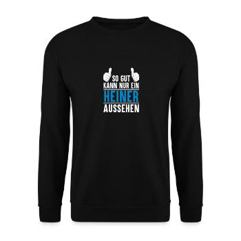 Heiner Name Geschenkidee Heiner Geschenk Vorname - Unisex Pullover - Schwarz - Vorne - Alina (178cm) & Michal (187cm)