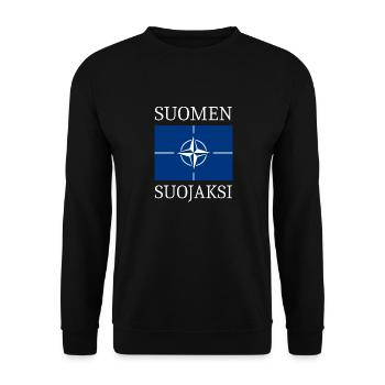 NATO to protect Finland - Unisex Sweatshirt - black - Front - Alina (178cm) & Michal (187cm)