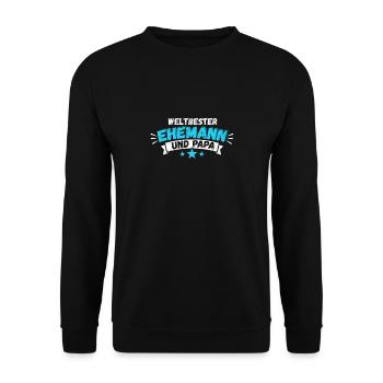 Weltbester Ehemann und Papa für den Besten Vater - Unisex Pullover - Schwarz - Vorne - Alina (178cm) & Michal (187cm)