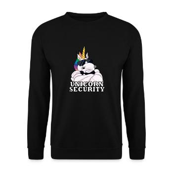 Unicorn Security I Unicorn Bouncer I Unicorn - Unisex Pullover - Schwarz - Vorne - Alina (178cm) & Michal (187cm)