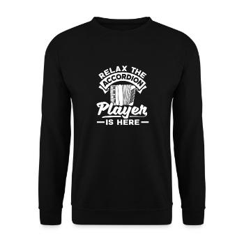 Accordion Accordionist Relax The Accordion Player - Unisex Pullover - Schwarz - Vorne - Alina (178cm) & Michal (187cm)