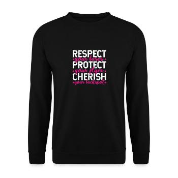 Respectez vos bases Protégez votre flyer - Sweat-shirt Unisexe - noir - Devant - Alina (178cm) & Michal (187cm)