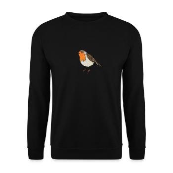 Rotkehlchen Vogel des Jahres Rotkehlchen - Unisex Pullover - Schwarz - Vorne - Alina (178cm) & Michal (187cm)