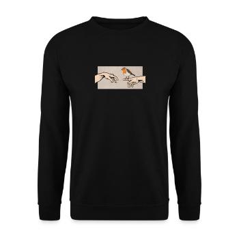Rotkehlchen Vogel des Jahres Rotkehlchen - Unisex Pullover - Schwarz - Vorne - Alina (178cm) & Michal (187cm)