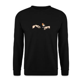 Rotkehlchen Vogel des Jahres Rotkehlchen - Unisex Pullover - Schwarz - Vorne - Alina (178cm) & Michal (187cm)