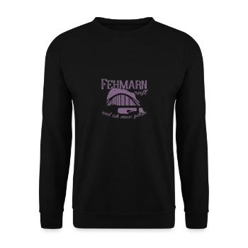 Fehmarn ruft und ich muss gehen - Unisex Pullover - Schwarz - Vorne - Alina (178cm) & Michal (187cm)