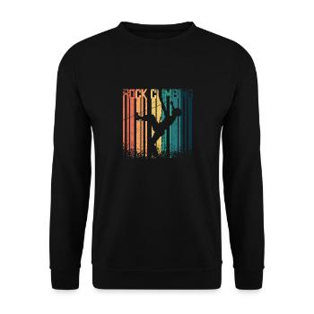 Retro Vintage Rock climbing - Unisex Sweatshirt - black - Front - Alina (178cm) & Michal (187cm)