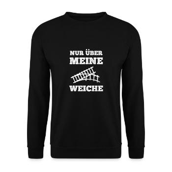 Eisenbahn Lokführer Modellbau Zugführer Lokomotive - Unisex Pullover - Schwarz - Vorne - Alina (178cm) & Michal (187cm)