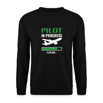 Airplane pilot lusitger saying gift cool - Unisex Sweatshirt - black - Front - Alina (178cm) & Michal (187cm)