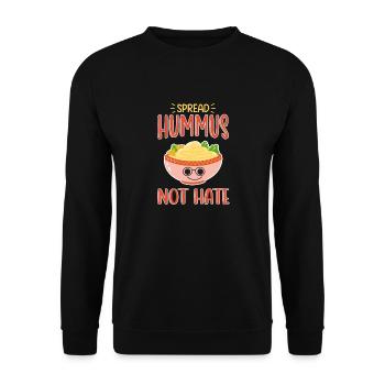 Vegan Hummus Spread - Unisex Sweatshirt - black - Front - Alina (178cm) & Michal (187cm)