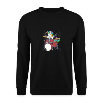 Unicorn Drummer Band Music - Sweat-shirt Unisexe - noir - Devant - Alina (178cm) & Michal (187cm)