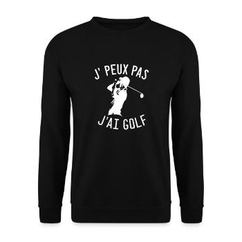Je peux pas j'ai golf Humour drôle cadeau golfeur - Sweat-shirt Unisexe - noir - Devant - Alina (178cm) & Michal (187cm)