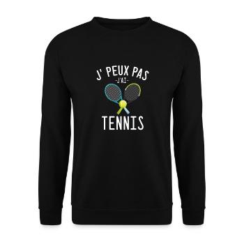 J'peux pas j'ai tennis cadeau humour sport tennis - Sweat-shirt Unisexe - noir - Devant - Alina (178cm) & Michal (187cm)