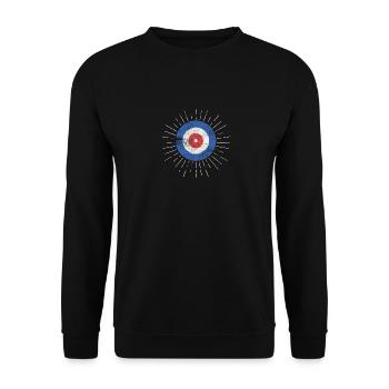 Eisstockschießen Haus Retro Eisstockschießen Ziel - Unisex Pullover - Schwarz - Vorne - Alina (178cm) & Michal (187cm)