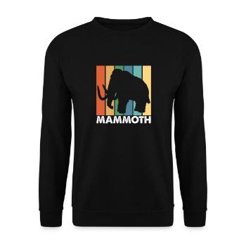 Retro Mammoth T-shirt Gift - Mammoth Animal - Unisex Pullover - Schwarz - Vorne - Alina (178cm) & Michal (187cm)