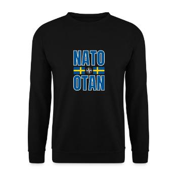 NATO take and Swedish flag - Unisex Sweatshirt - black - Front - Alina (178cm) & Michal (187cm)