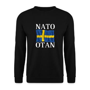 NATO nehmen und schwedische Flagge - Unisex Pullover - Schwarz - Vorne - Alina (178cm) & Michal (187cm)