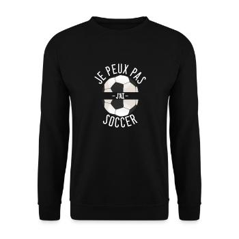 J'peux pas j'ai soccer - Sweat-shirt Unisexe - noir - Devant - Alina (178cm) & Michal (187cm)