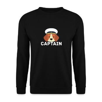 Captain My Boat My Rules Dog - Unisex Sweatshirt - black - Front - Alina (178cm) & Michal (187cm)