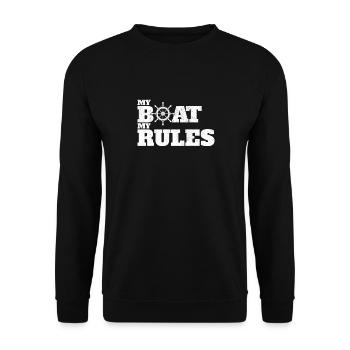 Captain My Boat My Rules Captain - Unisex Sweatshirt - black - Front - Alina (178cm) & Michal (187cm)