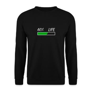 60e anniversaire 60% de vie 60 ans de vie Poutre de chargement - Sweat-shirt Unisexe - noir - Devant - Alina (178cm) & Michal (187cm)