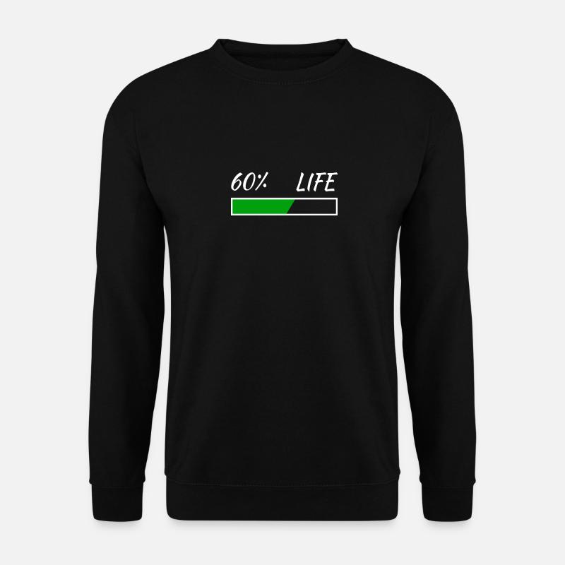 60. Geburtstag 60% Life 60 Jahre Leben Ladebalken - Unisex Pullover - Schwarz