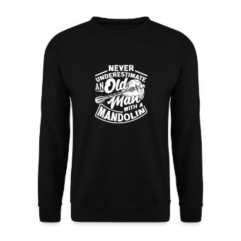 Mandolin Mandolinist Old Mandolin Player - Unisex Pullover - Schwarz - Vorne - Alina (178cm) & Michal (187cm)