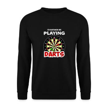 Dart Darts Dartspieler Dartscheibe darten - Unisex Pullover - Schwarz - Vorne - Alina (178cm) & Michal (187cm)