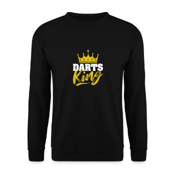 Darts King Dart Crown Spieler Fan Champion - Unisex Pullover - Schwarz - Vorne - Alina (178cm) & Michal (187cm)
