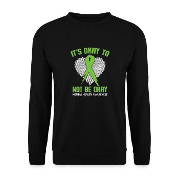 C’est OK pas OK d’être Green Ribbon - Sweat-shirt Unisexe - noir - Devant - Alina (178cm) & Michal (187cm)