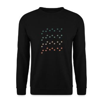 Paw Dog Cat Paw Impression Paw Vintage Rétro - Sweat-shirt Unisexe - noir - Devant - Alina (178cm) & Michal (187cm)
