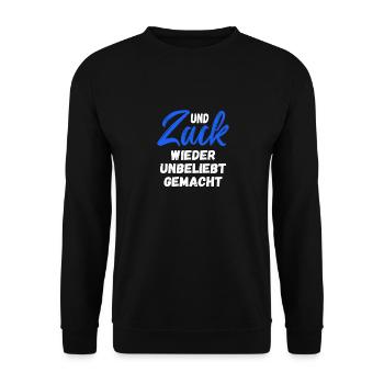 Und Zack wieder unbeliebt gemacht - Unisex Pullover - Schwarz - Vorne - Alina (178cm) & Michal (187cm)