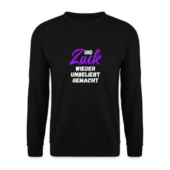 Und Zack wieder unbeliebt gemacht - Unisex Pullover - Schwarz - Vorne - Alina (178cm) & Michal (187cm)