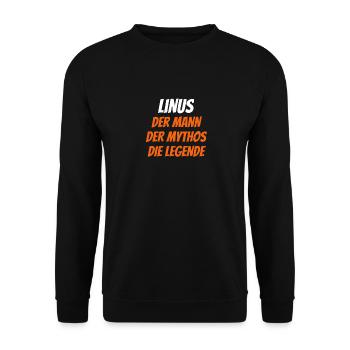 Linus - Unisex Pullover - Schwarz - Vorne - Alina (178cm) & Michal (187cm)