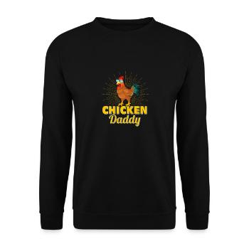Chicken Daddy Hen Father Farming Rooster - Unisex Pullover - Schwarz - Vorne - Alina (178cm) & Michal (187cm)