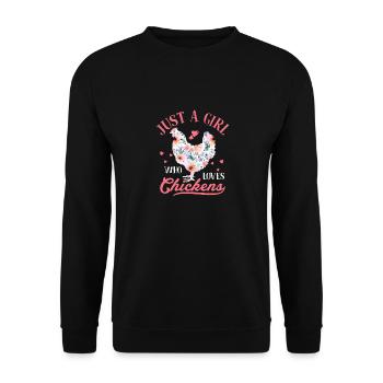 Juste une fille qui aime les poulets Chicken Daddy Hen F - Sweat-shirt Unisexe - noir - Devant - Alina (178cm) & Michal (187cm)