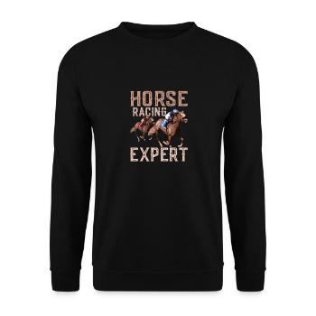 Horse Racing Expert Horse Racing Gambling Jockey - Unisex Pullover - Schwarz - Vorne - Alina (178cm) & Michal (187cm)