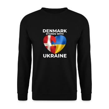 Le Danemark soutient l’Ukraine - Sweat-shirt Unisexe - noir - Devant - Alina (178cm) & Michal (187cm)